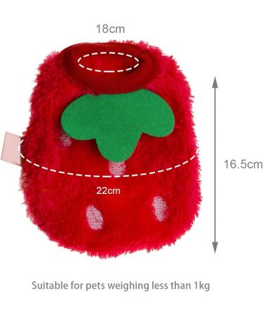 2PCS Strawberry Guinea Pig Winter Apparel Coats - Small Pet Warm Costumes for Rabbits, Ferrets, Chinchillas, Kittens - 3XS - Buy Online on GoSupps.com