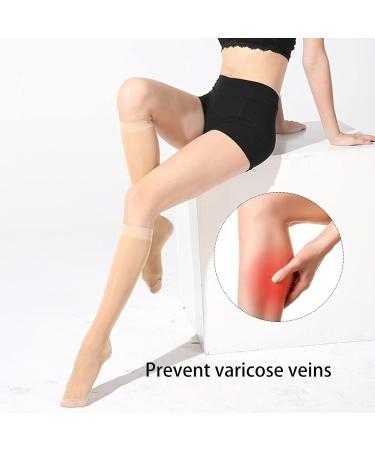 Buy Breathable Compression Stockings for Men & Women - Anti-Varicose Vein Over-Calf Support (L/XL) - International Shipping Available - Buy Online on GoSupps.com