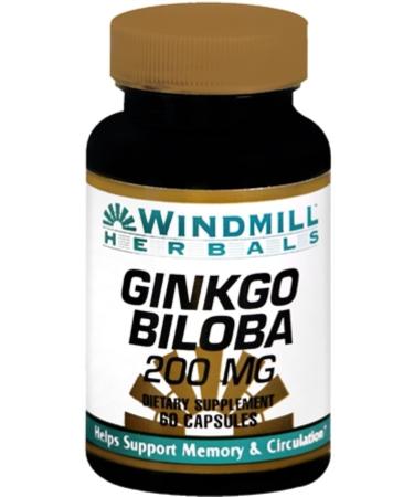 Windmill Herbals Ginkgo Biloba 200 mg Capsules 60 Capsules (Pack of 2)