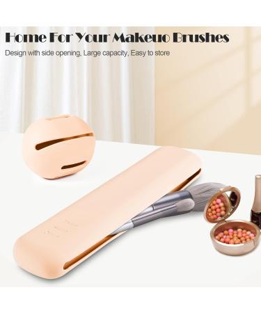 Qetlavee 2-Stk Portable Cosmetic Bag Set | Makeup Brush Holder & Sponge Organizer for Travel | Light Pink Makeup Storage - Buy Online on GoSupps.com