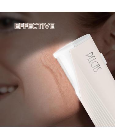 PELCAS Electric Dermaplaning Tool with LED Light - Mini Facial Razor for Painless Hair Removal at Home - 3 Speeds & 6 Blades for Women - Buy Online on GoSupps.com