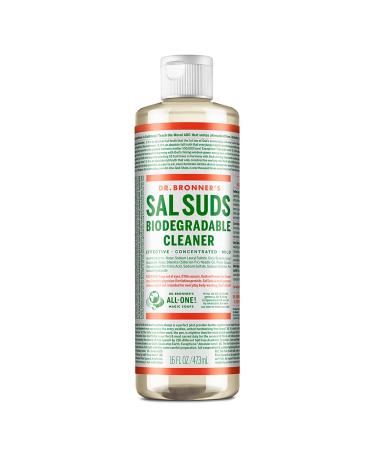 Dr. Bronner's - Sal Suds Biodegradable Cleaner (16 Ounce) - All-Purpose Cleaner, Pine Cleaner for Floors, Laundry and Dishes, Concentrated, Cuts Grease and Dirt, Powerful Cleaner, Gentle on Skin 16 Fl Oz (Pack of 1)