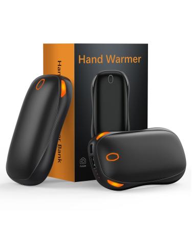 2-Pack Hand Warmers Rechargeable HAPAW 10000mAh Split Magnetic for Double Hands 2 in 1 Portable Electric Pocket Heater and Power Bank Reusable Winter Warm Gift for Outdoors Camping Hunting Hiking Black