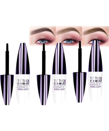 Hikaka Eyebrow Dye Gel with Shells Easy Tattoo Eyebrow Gel for Women Waterproof Sweat Resistant Eyebrow Gel Waterproof for All Skin Types