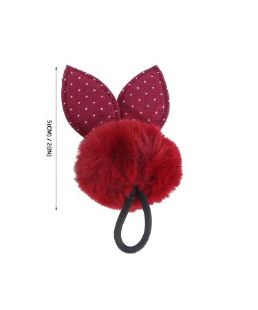 Solustre 8pcs Rabbit Ears Hair Ties for Girls | Fluffy Pom Pom Ponytail Holders | Elastic Hair Accessories for Babies & Toddlers - Buy Online on GoSupps.com