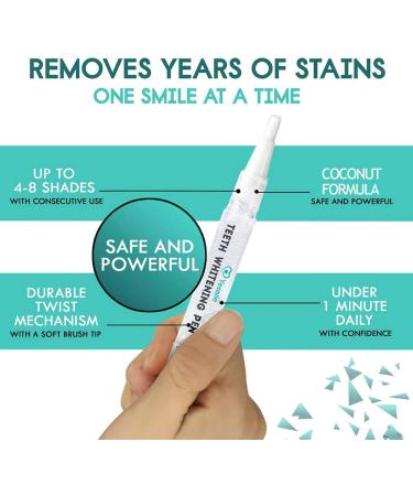 Natural Coconut Teeth Whitening Pen - Upgraded 5ml Gel, 50 Uses, for Kit, No Sensitivity - Buy Online on GoSupps.com
