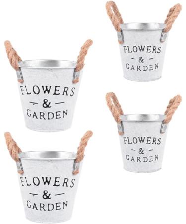 Homoyoyo 8 Pcs Tin Bucket Metal Flower Bucket The Office Desk Decor Galvanized Metal Vase French Country Pitcher Desk Waste Basket Metal Tin Plating Iron Flower Arrangement 13X12cmx2pcs Assorted Colorx2pcs - Buy Online on GoSupps.com