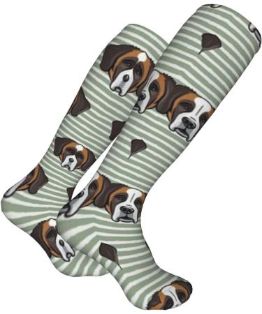 St Bernard Dog Compression Socks | Sage Stripes | 15-20 mmHg Support for Running & Cycling - Unisex - Buy Online on GoSupps.com