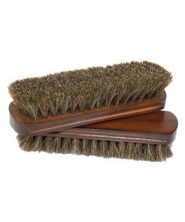Shoe Brush Horsehair Shoe Polish Brush Polishing Brush Wooden Handle with Bristles Boots Shoes Brush Onecolor