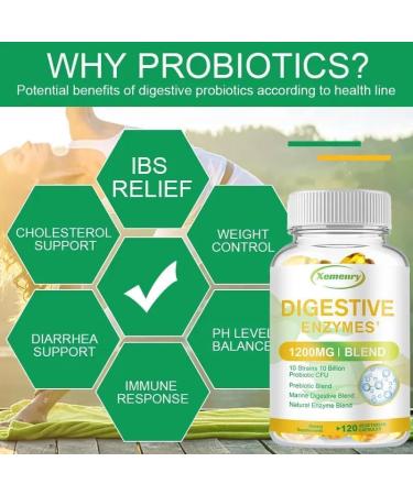 Digestive Enzymes (120 Capsules) with Probiotics and Prebiotics - Relieves Constipation and Bloating - Buy Online on GoSupps.com