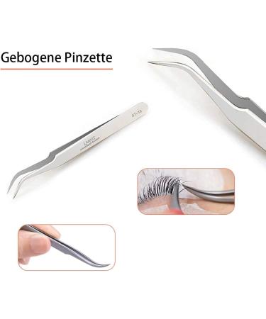Professional 5-Piece Stainless Steel Eyelash Tweezers Set - Straight & Curved for Extensions & Nail Design | International Shipping - Buy Online on GoSupps.com