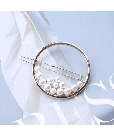 Yheakne Boho Pearl Circle Hair Clip Gold Pearl Barrette Hairclips Vintage Round Hair Barrette Pins Decorative Bobby Pin Geometry Hair Accessories for Women and Girls Gifts (Gold Pearl) - Buy Online on GoSupps.com