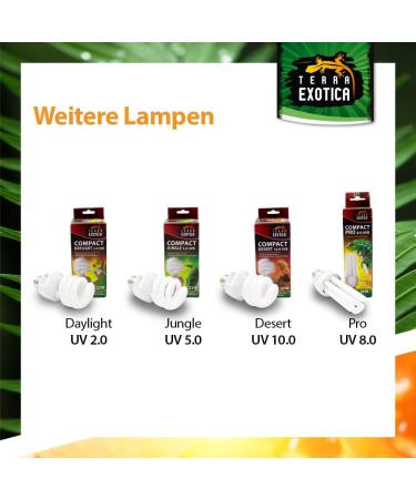 Terra Exotica Compact Daylight 2.0 UVB Lamp - 23W Energy-Saving Terrarium Light | UVB 2.0 5.0 8.0 & 10.0 Options Available - Buy Online on GoSupps.com