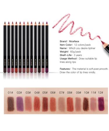 12pcs Waterproof Long Lasting Lip Liner Set - Perfect for Lip Contouring & Makeup - International Shipping Available - Buy Online on GoSupps.com