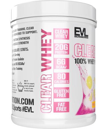 Evlution Nutrition Clear Whey Isolate - 100% Pure Protein for Muscle Growth & Recovery - 20g Per Serving - Gluten & Fat Free - Pink Lemonade - International Shipping Available - Buy Online on GoSupps.com