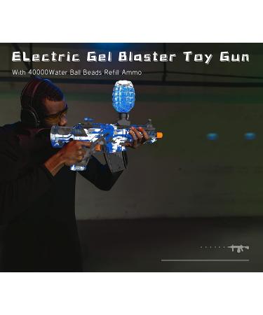 JIFTOK Electric Gel Ball Blaster | High Speed Automatic Splatter Ball Gun with 40000+ Water Beads and Goggles | Rechargeable Outdoor Party Toy - Blue - Buy Online on GoSupps.com