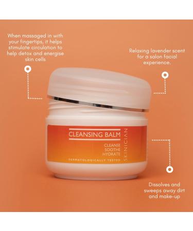 SKINICIAN Cleansing Balm - Soothing Cleansing Balm Enriched with Avocado Oil Jojoba Oil Almond Oil - Makeup Remover Cleansing Balm - Dermalogically Tested - Vegan & Cruelty Free (100ml) with Spatula - Buy Online on GoSupps.com