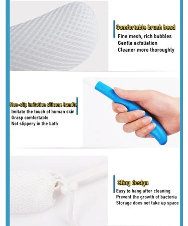 Natureman Long Grip Bathing Brush - 39 cm Curved Handle for Seniors & Pregnant Women | Easy Reach Body Brush for Bathing & Showering - Buy Online on GoSupps.com