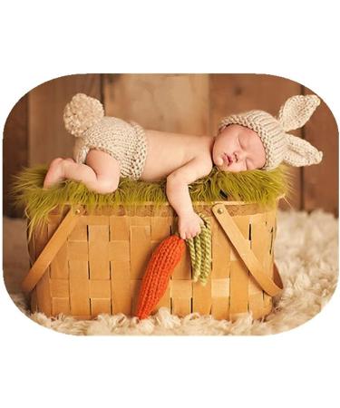 Newborn Baby Bunny Hat and Radish Photo Props Set - Easter Costume for Boy and Girl Photography Shoots - Buy Online on GoSupps.com