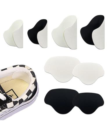 Shoe Heel Repair Patch Self-Adhesive Sneaker Hole Repair Leather Patch Shoe Hole Prevention Patch for Most Types of Shoes Large and Small Black+white 4