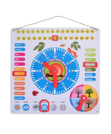 ewtshop learning clock made of metal colorful learning board with date time and seasons in a simple and playful way to learn - Buy Online on GoSupps.com