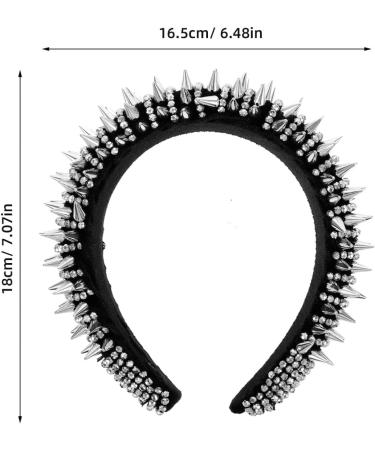 DEARMAMY Spiked Headband Punk Style Rivet Headband Women Headwear Party Hair Hoop - Buy Online on GoSupps.com