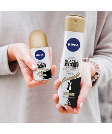 NIVEA Black & White Invisible Silky Smooth Spray 1 x 200 ml Antiperspirant Deodorant for Soft Skin Deodorant Spray to Protect Clothes Fresh 200 ml (Pack of 1) - Buy Online on GoSupps.com