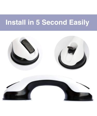HomeKaren 12" Suction Grab Bars 2 Pack  Shower Handles for Handicap  Mother Day  Elderly  Disable  Senior  Bathroom Balance Bar Safety Hand Rail Support for Tub  Showers  Bathtubs  Walls  4" Cup - Buy Online on GoSupps.com