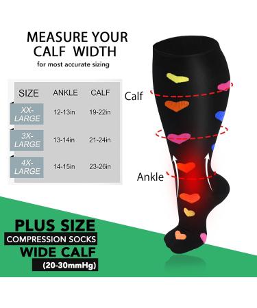 Plus Size Compression Socks for Women & Men - 20-30 mmHg Wide Calf Stockings for Optimal Circulation Support - Buy Online on GoSupps.com