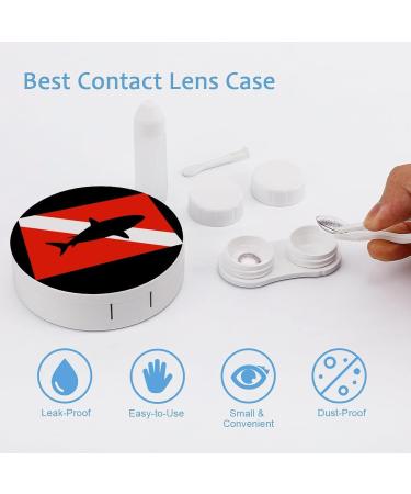 Scuba Diving Shark Round Case For Contact Lens Kit Storage Box with Mirror Printed - Buy Online on GoSupps.com