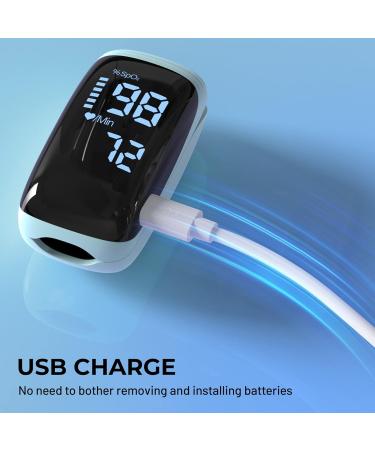 Fingertip Pulse Oximeter - Rechargeable Blood Oxygen Monitor with Lanyard | Accurate SpO2 & Heart Rate Tracking for Home & Sports - TY05 Blue - Buy Online on GoSupps.com