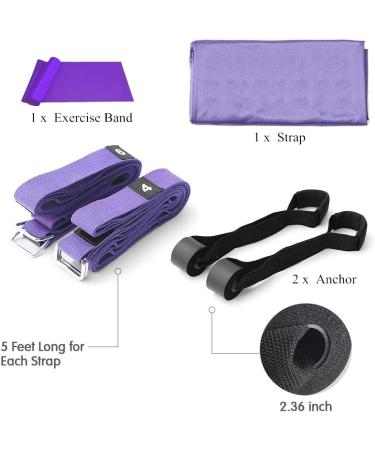Kvittra Upgraded Yoga Strap for Stretching - Home Gym Pilates Equipment - Back Bend Assist & Leg Stretcher - Waist Flexibility Workout Bands - Ideal for Physical Therapy & Dance - Purple - Buy Online on GoSupps.com