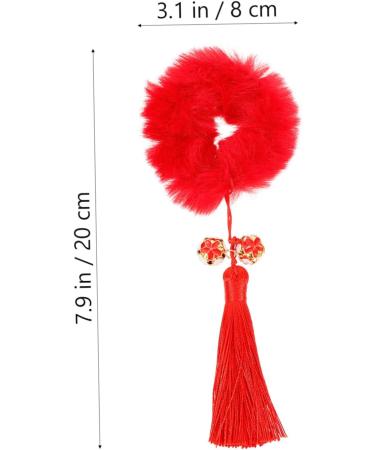 FOMIYES 2 Pairs New Year Headdress Ribbon Bands Wedding Xmas Hair Bobbles Ponytail Ties Bows Rubber Yoga Twist Hair Clip Holder Spring Festival Headdress Hairpin Polyester Tassel Child - Buy Online on GoSupps.com
