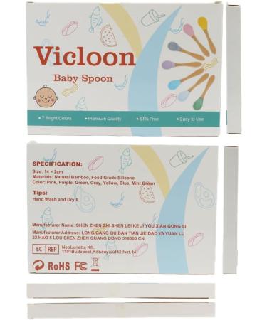 Vicloon Baby Spoon Set | 7 Pcs Soft Curved Silicone Feeding Spoons for Kids | BPA-Free Utensils for Toddlers and Infants - Buy Online on GoSupps.com