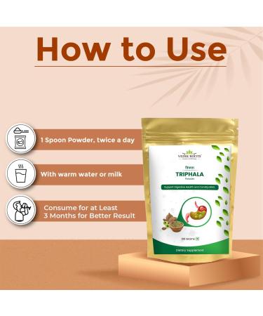 VEDIKROOTS Bhumi Amla Powder/Churn - Organic and Pure Ingredient Extract for Healthy Liver Functioning and Digestive Strength Enriched with Essential Nutrients (200 g (Pack of 2) Triphala) - Buy Online on GoSupps.com
