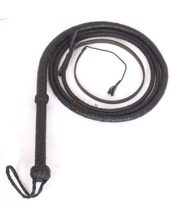 Indiana Jones Style Bull Whip 8 Foot 8 Plaits Real Leather Equestrian Bullwhip Black