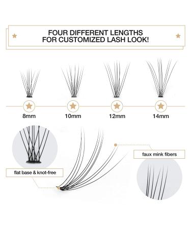 LASHVIEW 0.07mm Short Knot-Free Cluster Lashes Kit - 8-14mm Mix with Glue & Tweezers - Buy Online on GoSupps.com