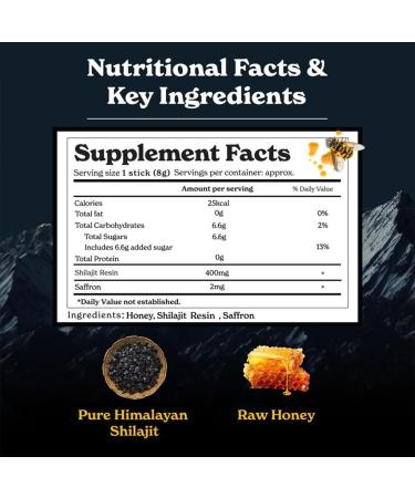 Himalayan Shilajit Honey Sticks with Saffron(2 Pack) Natural Energy & Wellness Support Source of Fulvic Acid & Trace Minerals 30 On-The-Go Sticks - Buy Online on GoSupps.com