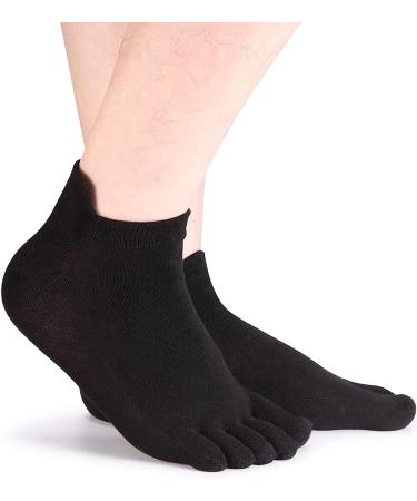 Meaiguo Men's Cotton Toe Socks - Low Cut Athletic Socks for Running in Black - Buy Online on GoSupps.com