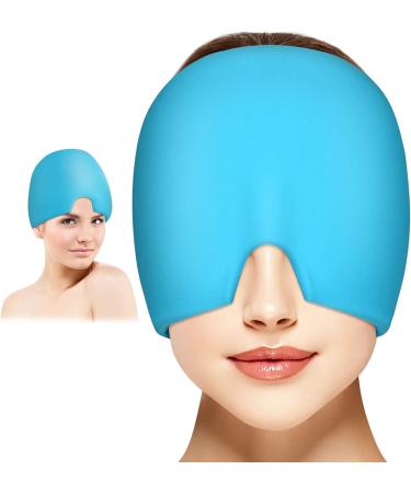 AOOWU Migraine Gel Cap  Migraine Cold Cap Reusable Hot and Cold Compress  Gel Cap for Migraine Relief  Relieve Tension  Headache and Eye Pain  Blue