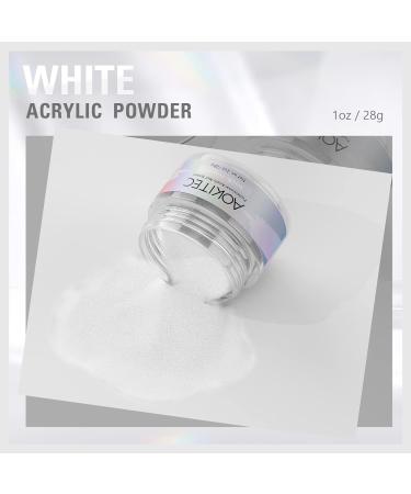 Aokitec White Acrylic Powder for Professional Nail Extensions - 1oz - Buy Online on GoSupps.com