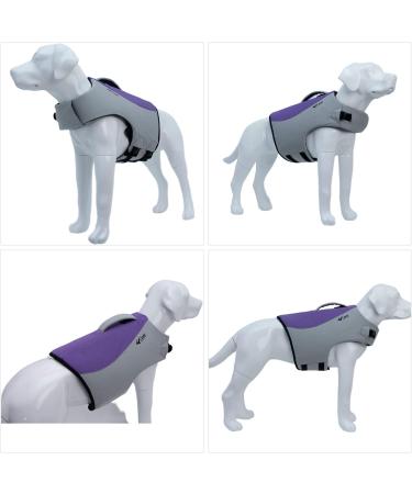 Sport Style Dog Life Jacket | Buoyant Safety Vest w/ Rescue Handle for Small, Medium & Large Dogs - Purple XL (Bust 32-36) - Buy Online on GoSupps.com