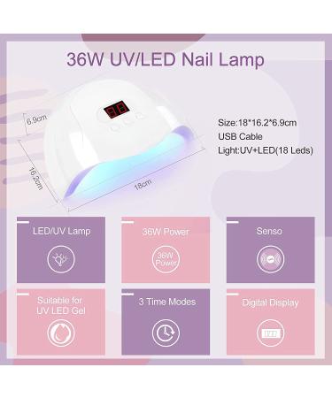 Gel Nail Polish Kit with UV Light - 7ml Gel Polish Set with Base Coat, Top Coat & Manicure Tools - Nail Lamp Included - Perfect Gift for Women - Buy Online on GoSupps.com