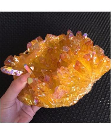 Natural Crystal Rough 1840g Light Orange Aura Quartz Crystal Titanium Bismuth Silicon Cluster Rainbows Natural Stones and Minerals - Buy Online on GoSupps.com
