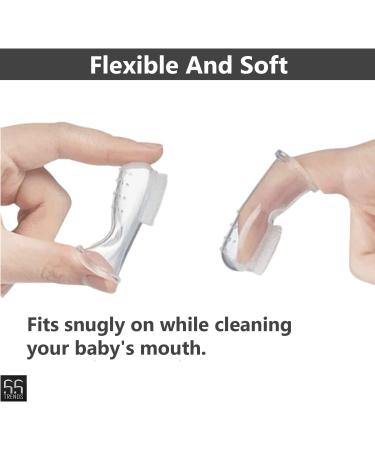 Pack of 2 Baby Finger Toothbrushes - Silicone Oral Cleaning & Gum Massage for Kids - Buy Online on GoSupps.com