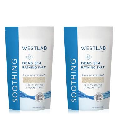 Dead Sea Salt Mineral Bathing (Soothing for Irritated Skin) 2 Pack (4.4 lb total)