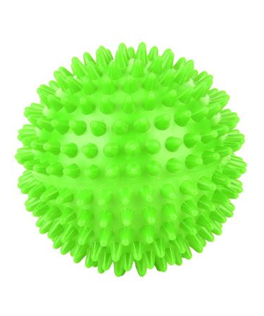 Massage spiked ball massage roller a light portable relaxing muscle for the outdoor area for athletes for runners for indoor use (green large 9cm)