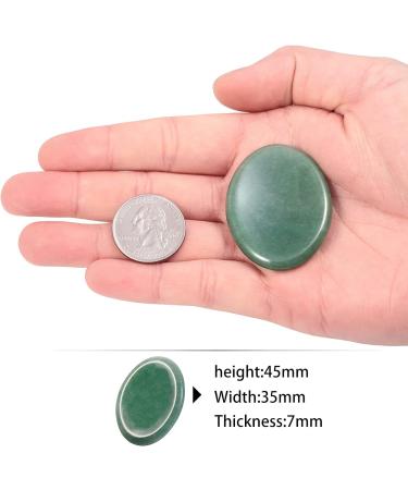 Nupuyai Green Aventurine Oval Thumb Worry Stone Set for Healing Anxiety - 2pcs 45x35mm #6-green - Buy Online on GoSupps.com