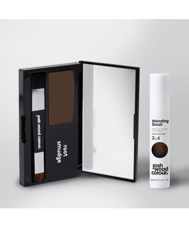 Josh Wood Colour (Brown)Root Touch Up Bundle-Ultimate Hair touch-up for Salon Results Non-Dye Temporary Grey Hair Coverage Blend away greys Apply Root Smudge to Dry Hair & Blending Brush on Wet Hair Brown Root Touch Up Bundle