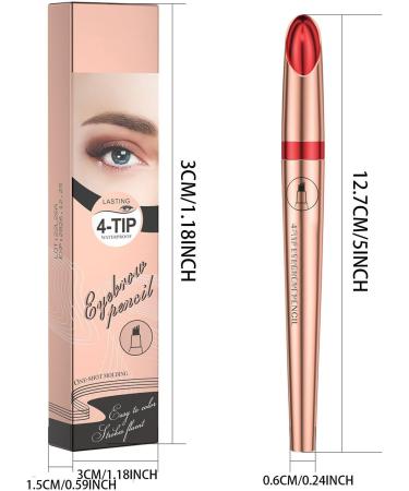 Eyebrow Pencil Eyebrow Pen with 4-Fork Tip Precise Brush Creates Natural Looking Brows Eye Brow Pencils for Women (Brown) - Buy Online on GoSupps.com